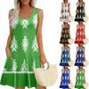 Summer Dresses For Women Beach Boho Sleeveless Printing Flowy Pocket Tshirt Tank Sundresses