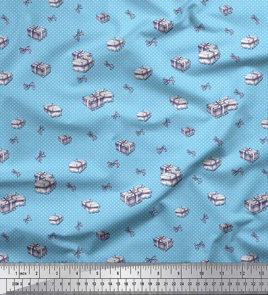 Soimoi Синяя японская креп-сатиновая ткань лента и подарочная коробка праздничная напечатанная ткань 1 метр 42 дюйма