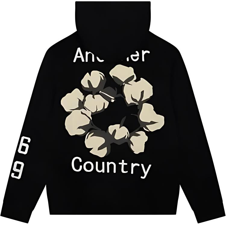 Denim Tears CPFM Collaboration FW24 Smiley Face Letter Print Drawstring Hoodie Unisex hoodies Black DTS-FW24-006