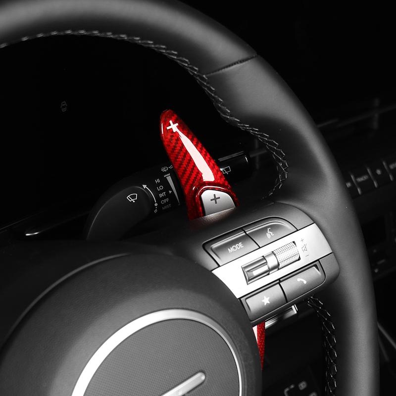 For Hyundai SX2 2024-2026 /NX4 2025 2026/ Sonata 2026 Real Carbon Fiber Steering Wheel Paddle Shifter Gear Shift Extension Cover