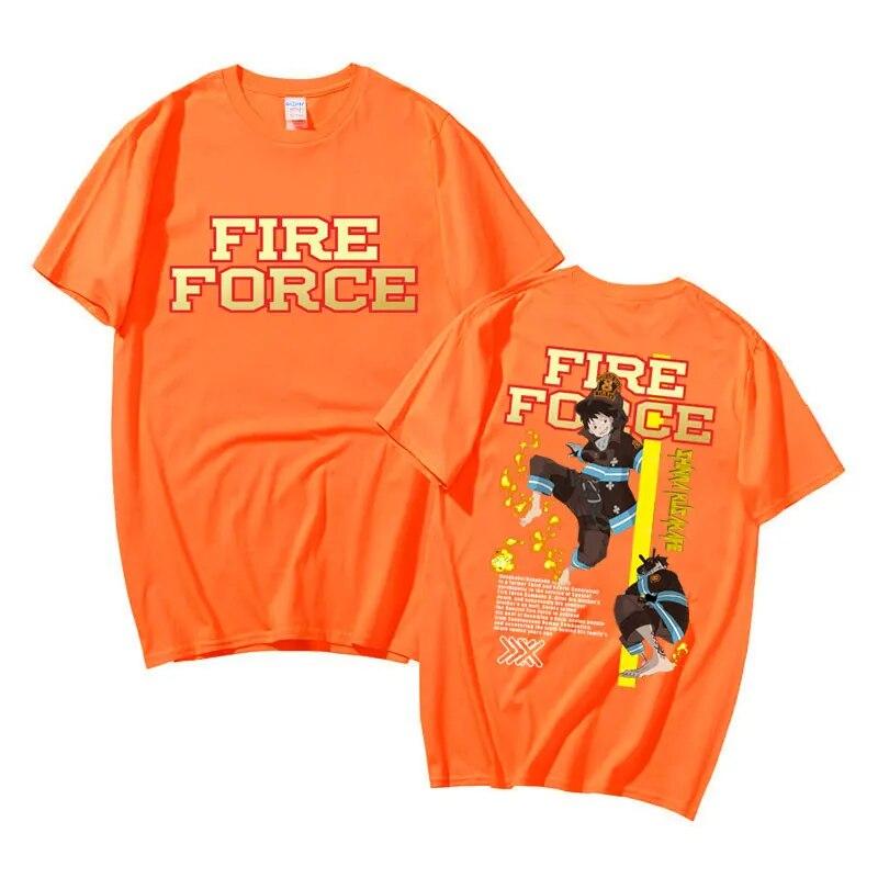 Аниме Fire Force футболка унисекс винтажная уличная одежда унисексга Шинра Кусакабе футболка с принтом короткий рукав унисекс женские хлопковые модные футболки