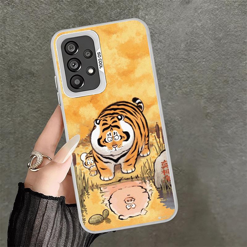Cartoon Fat Tiger Funny Shockproof Phone Case for Samsung A17 A16 A15 A14 A37 A57 A36 A56 A26 A35 A55 A25 A34 A54 A24 A13 A23 A3