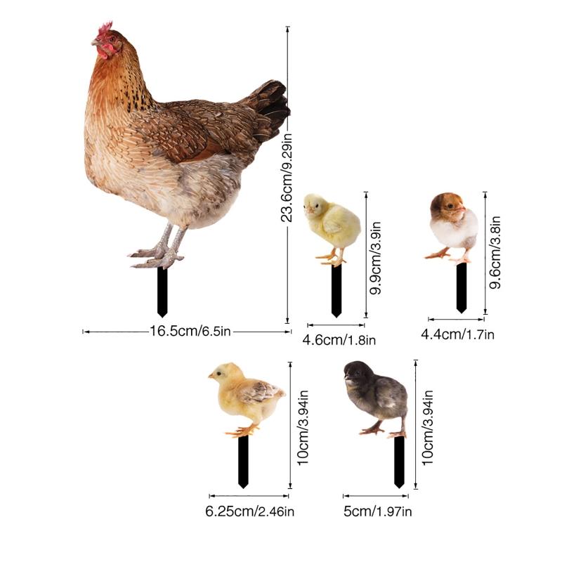 Садовые колышки в виде курицы, акриловые таблички для двора, уличная скульптура, статуэтка, украшения для горшечных растений, садовый вкладыш, декор для двора, лужайки