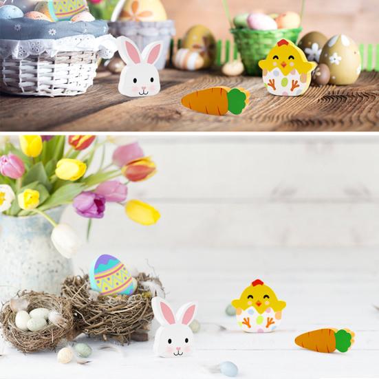 4 шт. пасхальные кролики украшения деревенские деревянные знаки декор для дома фермерский многоярусный поднос украшения пасхальный стол украшения