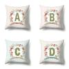 Полиэстеровая наволочка Украшение для автомобиля Дом 26 английских букв Растительный волнистый принт Наволочка