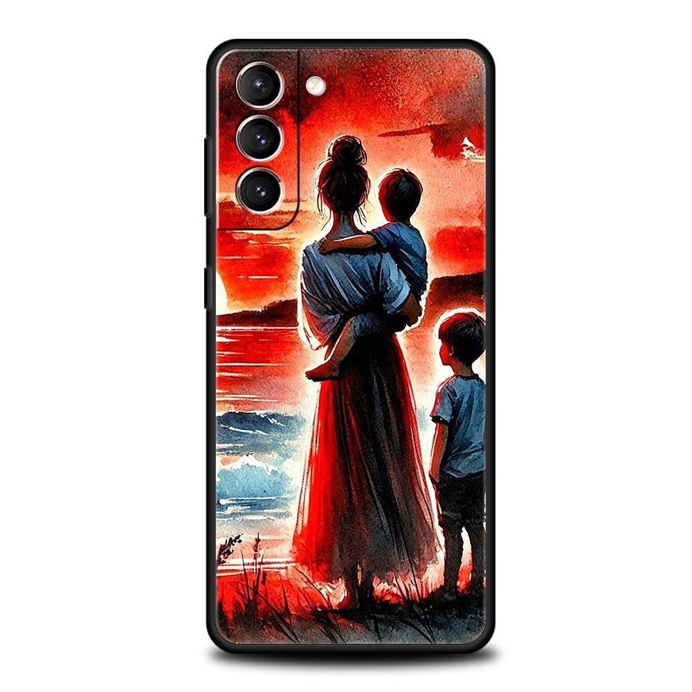 A Family Of Three Phone Case Cover for Samsung Galaxy S26 S25 S24 S23 S22 S20 S21 FE Ultra S25 Edge Plus 5G Soft TPU Shell Capas