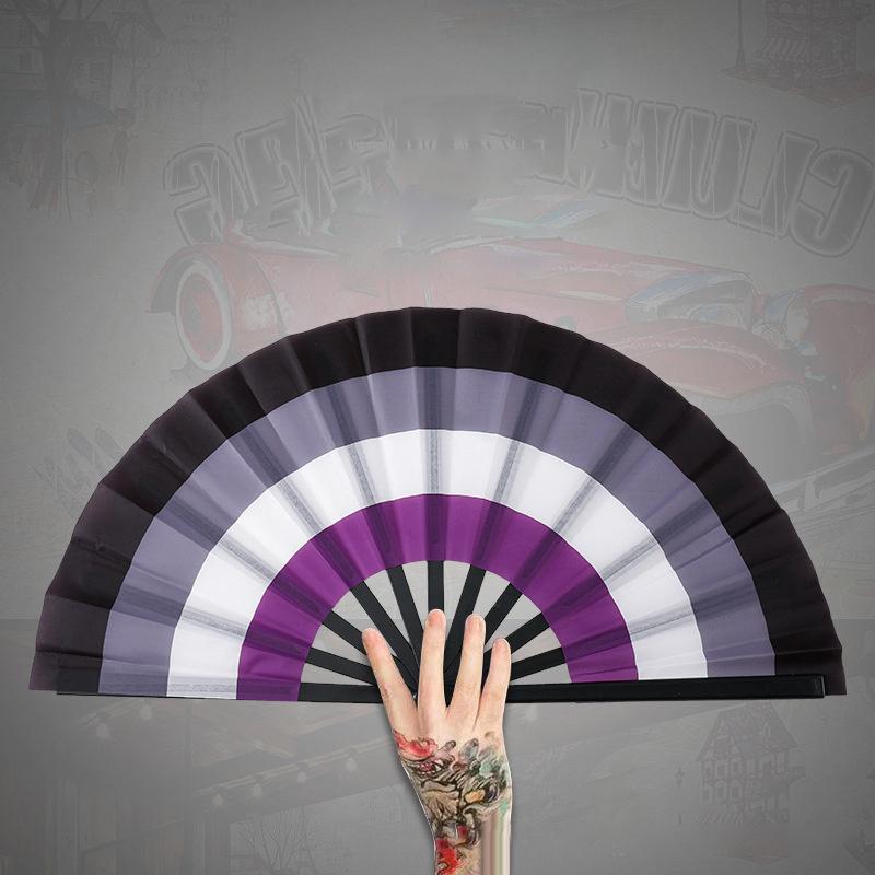 Радужные складные веера Гей Лесбийские Декоративные складные веера, Большой ручной веер Бамбуковый складной веер Для мужчин/женщин, Свадьба, Танцы,