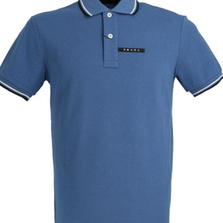 PRADA SS22 Polo Shirt Men's Blue SJN256-322-F0AJ8