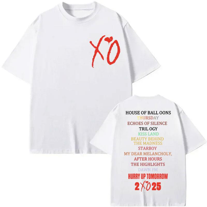 Rapper The Weeknd Tour 2025 Tshirt Music Album Merch T Shirts Mens Womens Y2k Clothing Fashion Hip Hop Tshirts Streetwear
