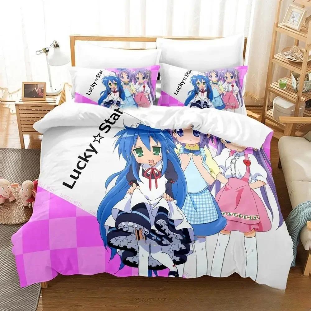 3D аниме Konata Izumi Lucky Star комплект постельного белья пододеяльник постельный комплект пододеяльник наволочка одеяло king size queen размер для мальчиков взрослых