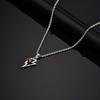 Vnox Stainless Steel Lightning Pendant Necklace with Natural Stone 13x23mm for Men Women Punk Rock Jewelry Gifts Birthday Casual