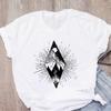 Moon And Trees Printed Tshirt New Arrival Women's Summer Funny 100% Polyester T Shirt Crooked Moon Designed Tshirts