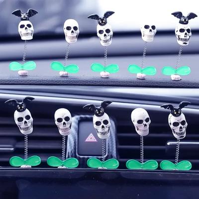 Хэллоуин трясущийся череп автомобиля украшение автомобильная приборная панель центральная консоль летучая мышь череп украшения аксессуары забавный подарок украшения
