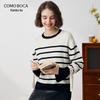 Women's Loose Fit Striped Cashmere Sweater