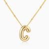 LT-12056 Stainless Steel 18K Gold Balloon Letter Necklace Silver Bubbles 26 English Alphabet Pendants Jewelry