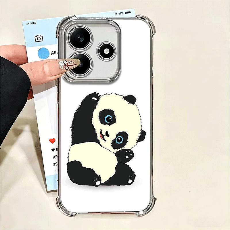 Милый Мультяшный Панда Покрытие Чехол Для Телефона Для Xiaomi Poco X5 X6 X7 X8 Pro Max F8 Ultra F7 M8 M7 M5S Redmi 15C 15 14C 13C 13 X3 12C F