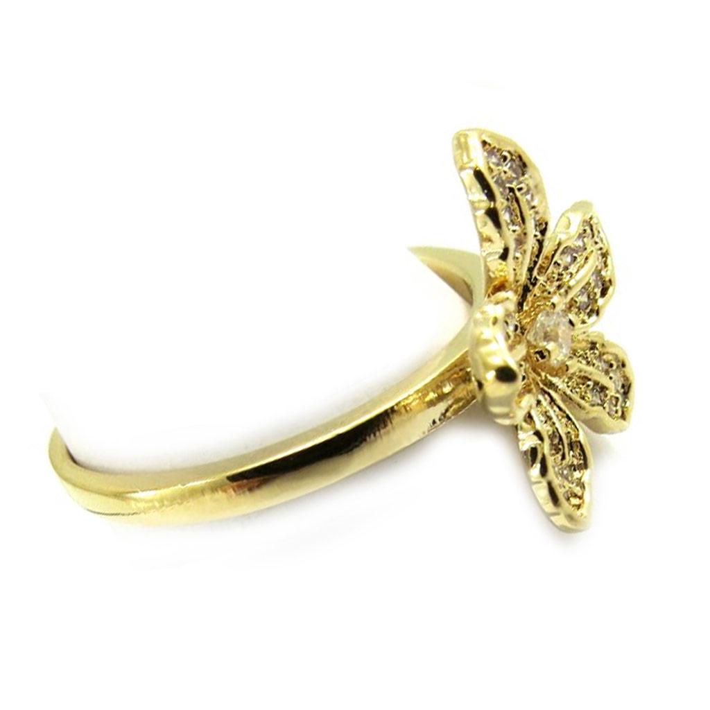 Gold Plated Ring 'Vahiné' Golden White - 15 Mm