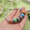 30/50/100 шт. Радужные полосатые европейские бусины с большим отверстием, цветные смоляные свободные бусины, используются для изготовления браслетов и ювелирных изделий своими руками