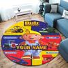 Bob Builder Theme Custom Name Round Area Rug Carpet Rug For Living Room Bedroom Sofa Playroom Decor Nonslip Floor Mat
