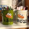 Cartoon Pen Holder Desktop Pen Organizer for Office Desk Storage Cute Pencil Marker Holder Simple Retro Storage Bucket