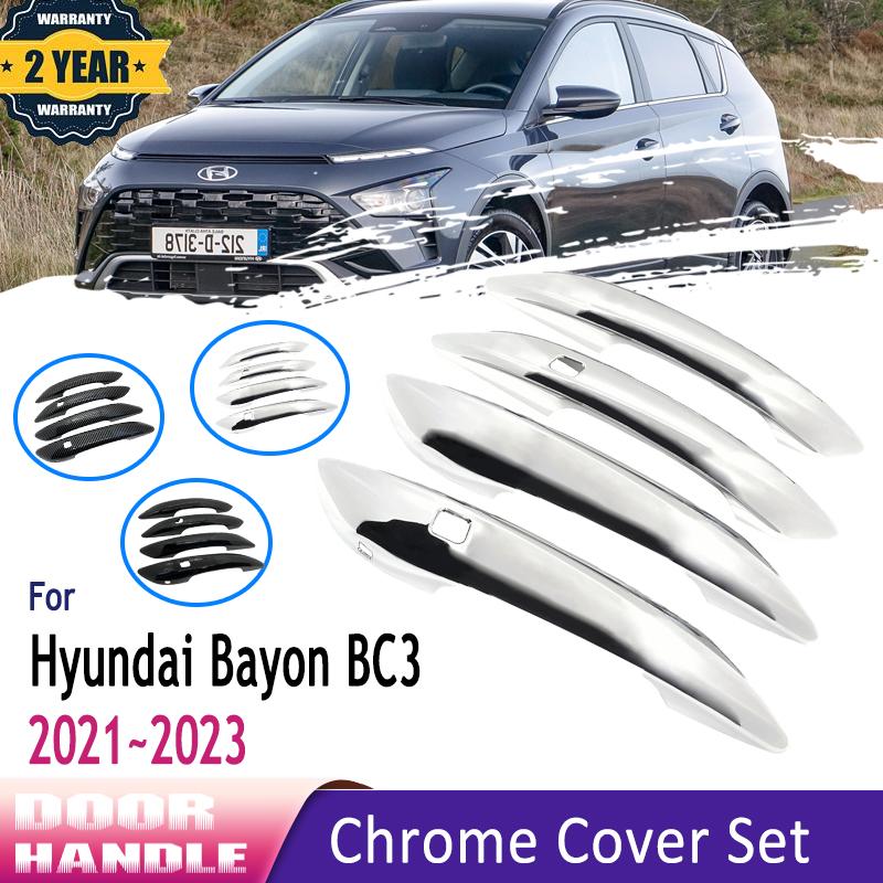 Стайлинговая хромированная крышка дверной ручки для Hyundai Bayon, аксессуары 2022 BC3 CUV 2023, защитные наклейки для автомобиля