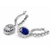 New Noble Women Earring Dazzling Oval Blue/White Zircon Pendent Wedding Engagement Party Female Drop Earrings Fashion Jewelry