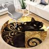 1pc Cat Gold Office Round Area Rug, Under Office Chairs Bedroom Living Room Home Decor, Room Deco, Available in Various Sizes