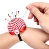 Portable Needle Pincushions with Elastic Wrist Belt DIY Handcraft Tool for Stitch Pins Inserter Needlework Sewing Accessories