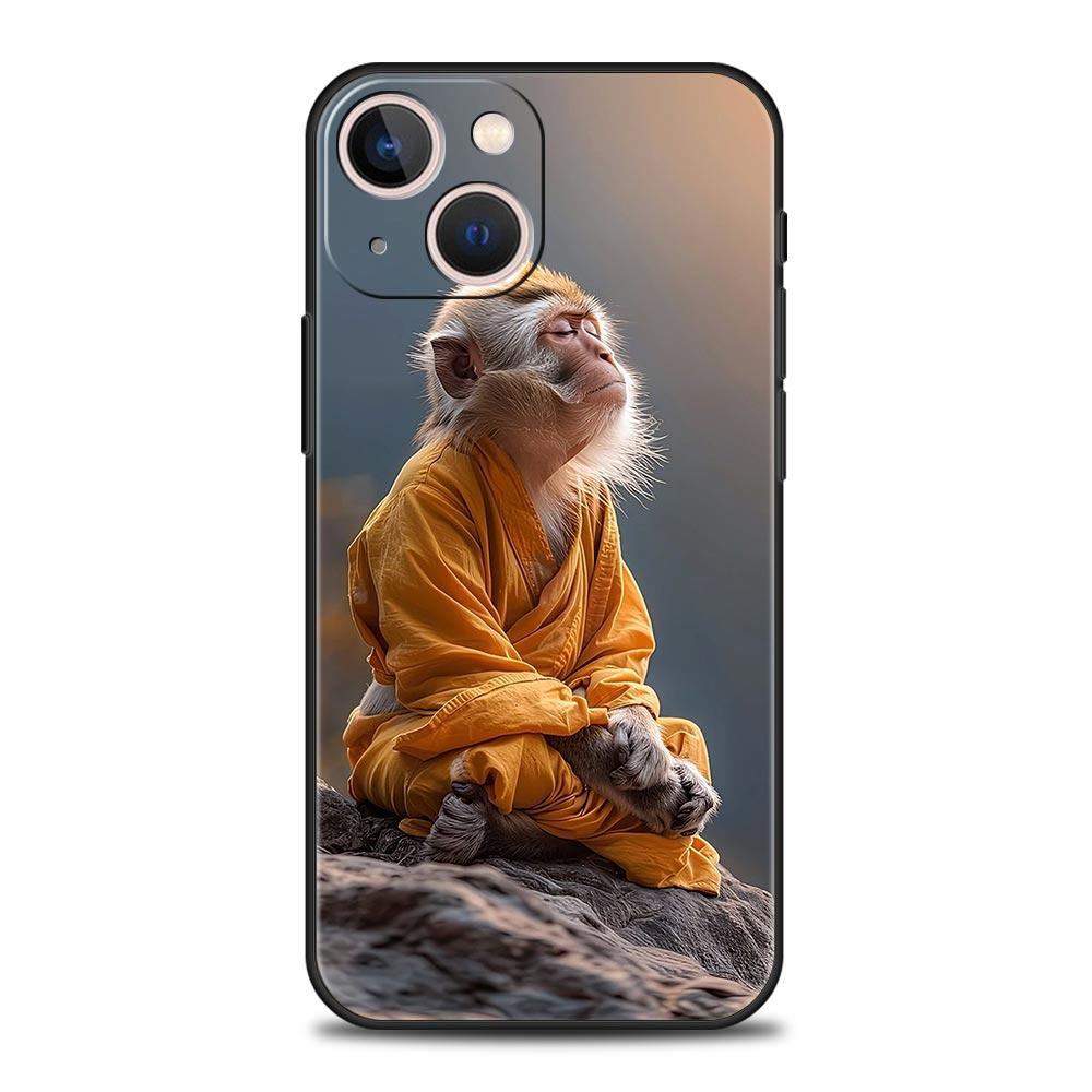 Милый забавный чехол-обезьянка для iPhone 17 16E 15 16 14 13 12 11 Pro Max 7 8 Plus Мягкая задняя крышка из ТПУ