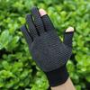 1 пара спортивных перчаток без пальцев, противоскользящие, солнцезащитные, полиэстеровые, с открытыми пальцами, перчатки для рыбалки и сбора чая, для занятий спортом на открытом воздухе