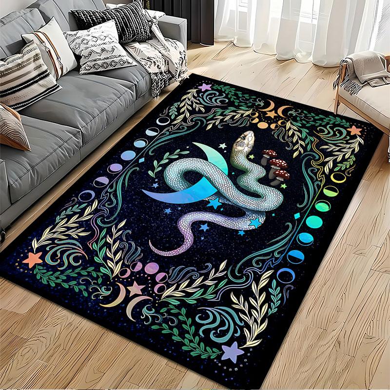 Mystical Snake Moon Carpet suitable as a non-slip mat for the living room or bedroom sofa