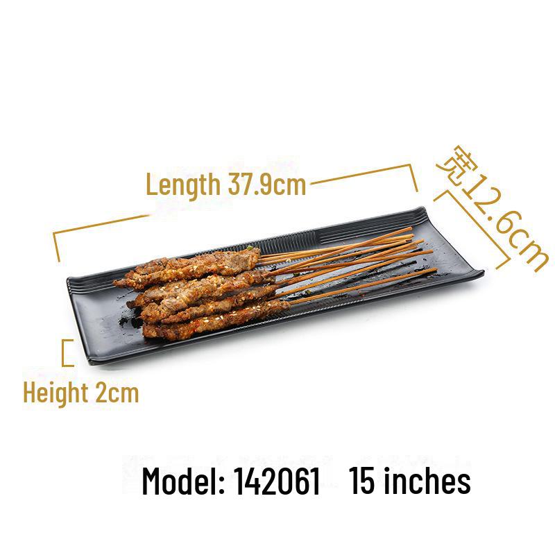 Melamine Black Imitation Porcelain Plate - Versatile Dish for Hot Pot, Barbecue, and Cold Dishes