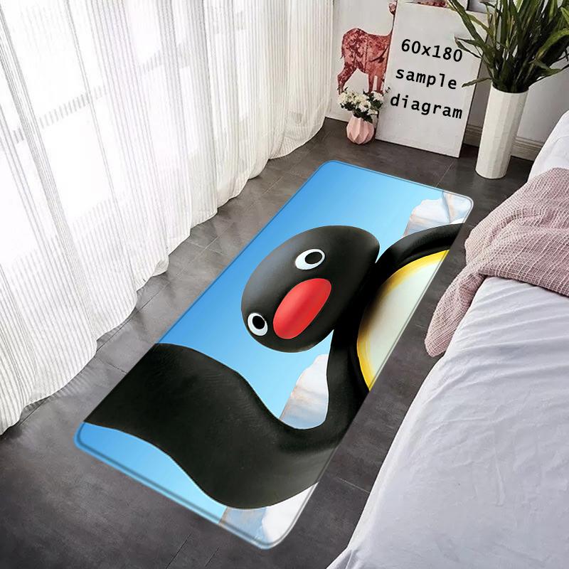 Door Mats Cute Pingu Penguin Interior Foot Rug Welcome Floor Mat for Entryway Soft Hallway Carpet Kitchen Rugs Fluffy Home Decor