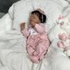 BZDOLL 45см 18 дюймов Мягкий винил Кукла-реборн с тканевым телом Черная кожа Девочка Реалистичный новорожденный Бебе Художественная игрушка для детей Рождественский подарок на день рождения