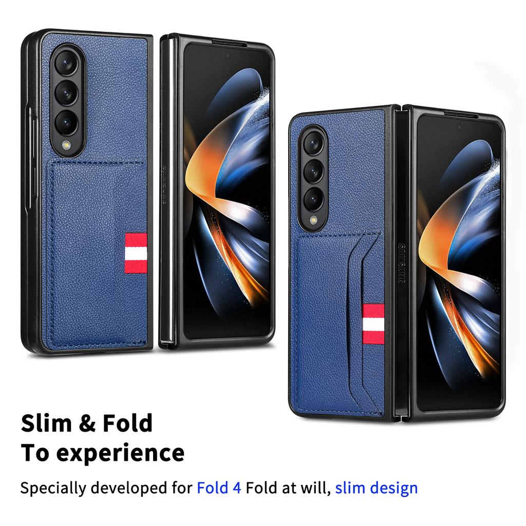 Кожаный деловой чехол с слотом для карт для Samsung Galaxy Z Fold 4 Fold3 Fold4 Fold2 Fold 3 2 5g Zfold4, матовая сумка для телефона