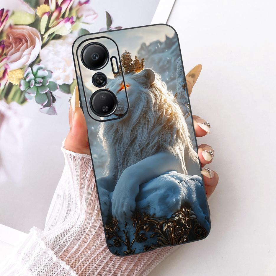 Чехол для Infinix Hot 20 Play 20i 20s Милый Лев Модный Расписной Чехол Мягкий ТПУ Чехол для Телефона Для Infinix Hot 20i 20S Hot20 5G Fundas
