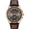AT8113-04H Eco-Drive Radio-Controlled Chronograph World Timer Watch, Rose Gold Brown