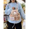 Adorable Cartoon Hello Kitty Cat Backpack Pu Material With Reinforced Stitching For School And Travel