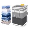 Корзина для белья 75 л, большая вместимость, корзина для грязной одежды, переносная складная корзина для хранения игрушек с ручками, многофункциональная