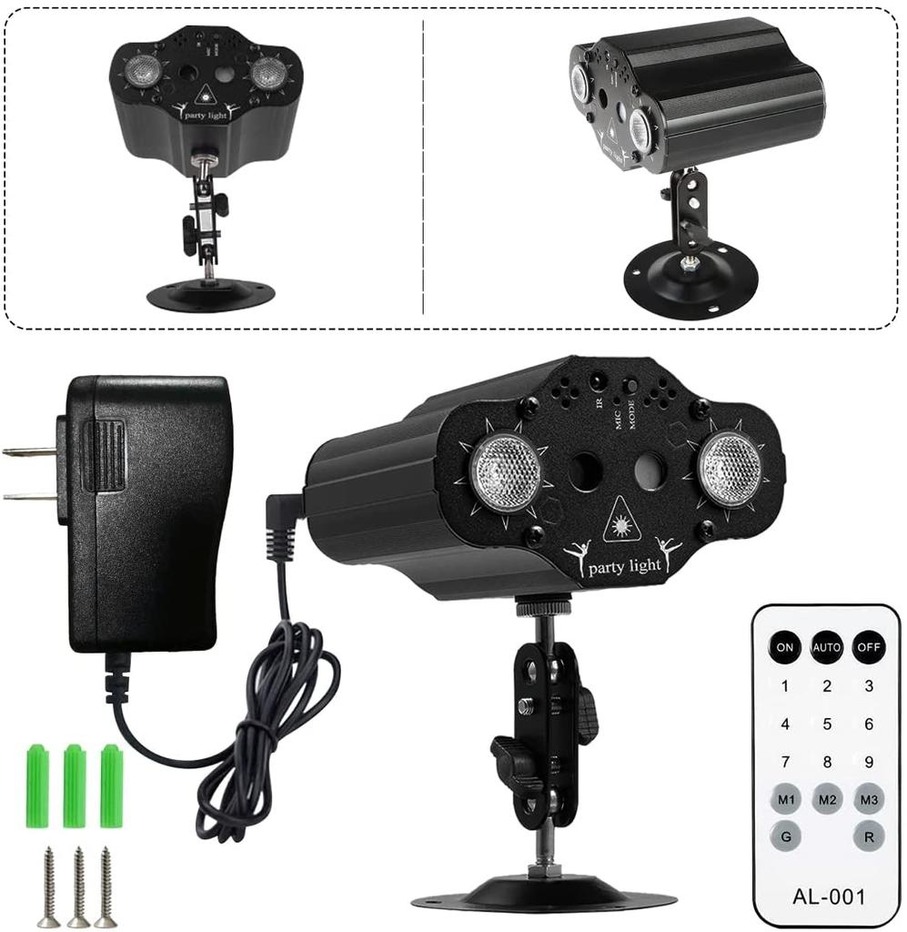 1SET Stage DJ Party Laser Projector Disco Voice Activated Red Green Blue Strobe Lights Club Family Festive Christmas Lights