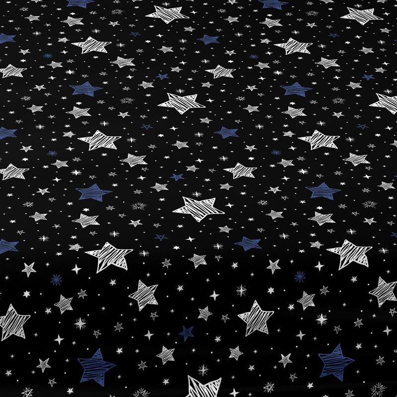 1 Simple Modern Stars Printed Matte Fitted Sheet, Bedroom Printed Bed Cover, Bedding (Excluding Pillowcases)