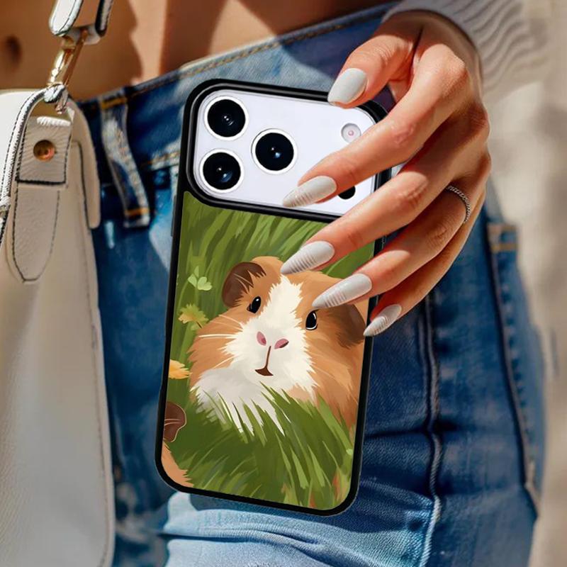 Cartoon Guinea Pig Phone Case For iPhone 17 Air 14 15 13 12 Max Cover For Apple 14 15 16 16e 11 Pro Max Plus Coque