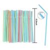 100Pcs 21cm Colorful Disposable Plastic Curved Drinking Straws Wedding Party Bar Drink Accessories Birthday Reusable Straw