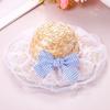 Популярная корейская соломенная шляпа Зарубежный стиль Шляпа фермера Солнцезащитные шляпы Питомец Кошка Забавная Ретро Милая Бант Мода Товары для питомцев