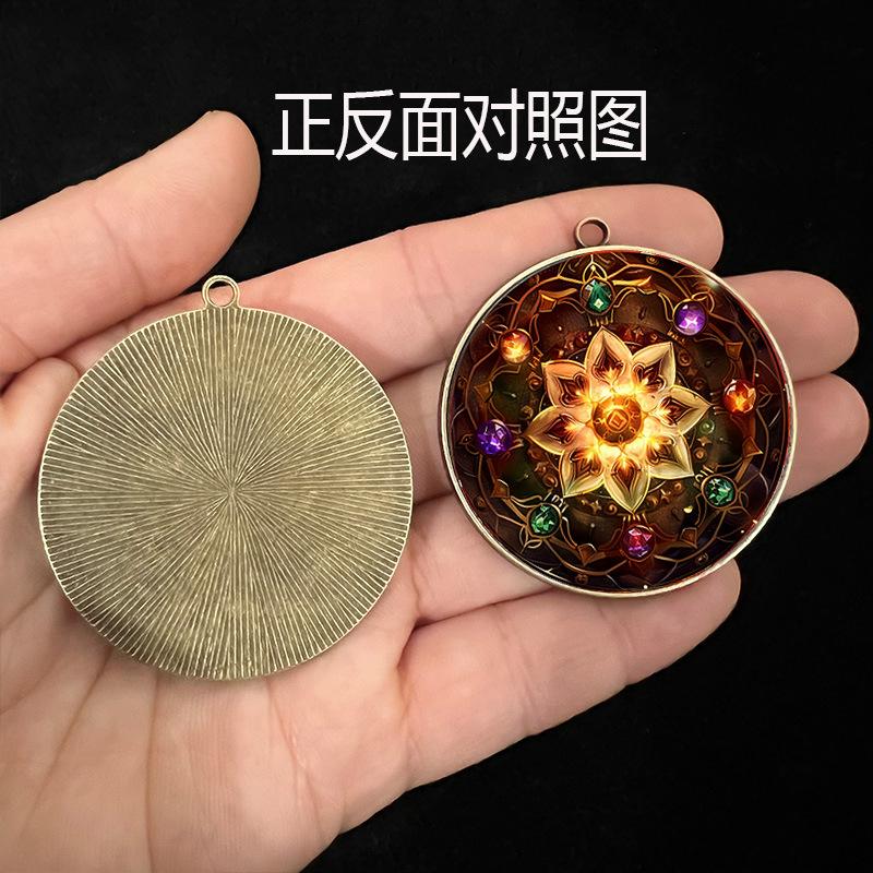 1Pc Yue Lao Marriage Flower Array Pendant 4cm, Alloy Time Gem Charm for Love and Marriage
