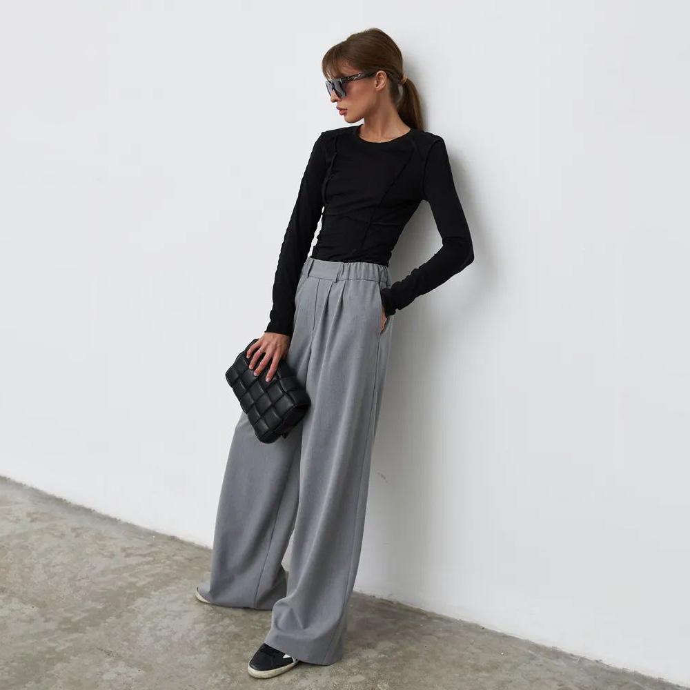 Летняя женская футболка с длинным рукавом и круглым вырезом с принтом