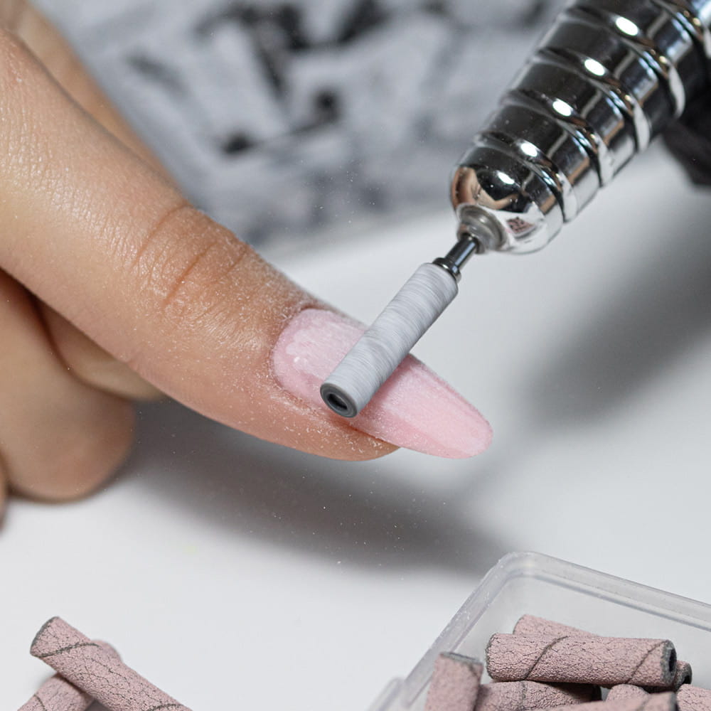 Kapturki Do Manicure I Pedicure Mandrele Nakładki Ścierne Long Cylinder 3Mm Gradacja #240 Różowe 50 Szt.