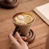 Кружка для кофе из грубой керамики Деревянная подставка Стаканы с острым дном Кружки для завтрака Кружка для кофе Чашка для послеобеденного чая Кружка для молока