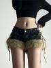Женские ретро джинсовые шорты bootcut с низкой талией в стиле Y2K - Зимний стиль