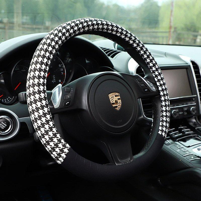 Steering Wheel Cover for Women, Universal for All Seasons, Korean Cute Internet Celebrity Style, Summer Q Car Handlebar Cover, Non-Slip and Absorbent